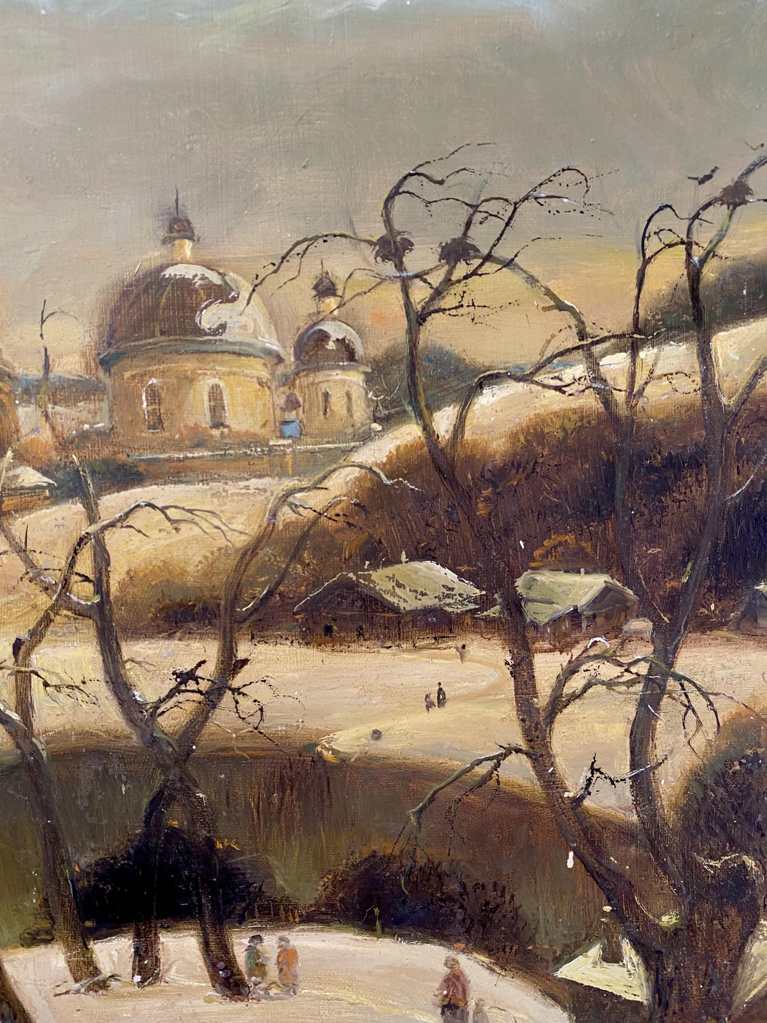 oil winter landscape