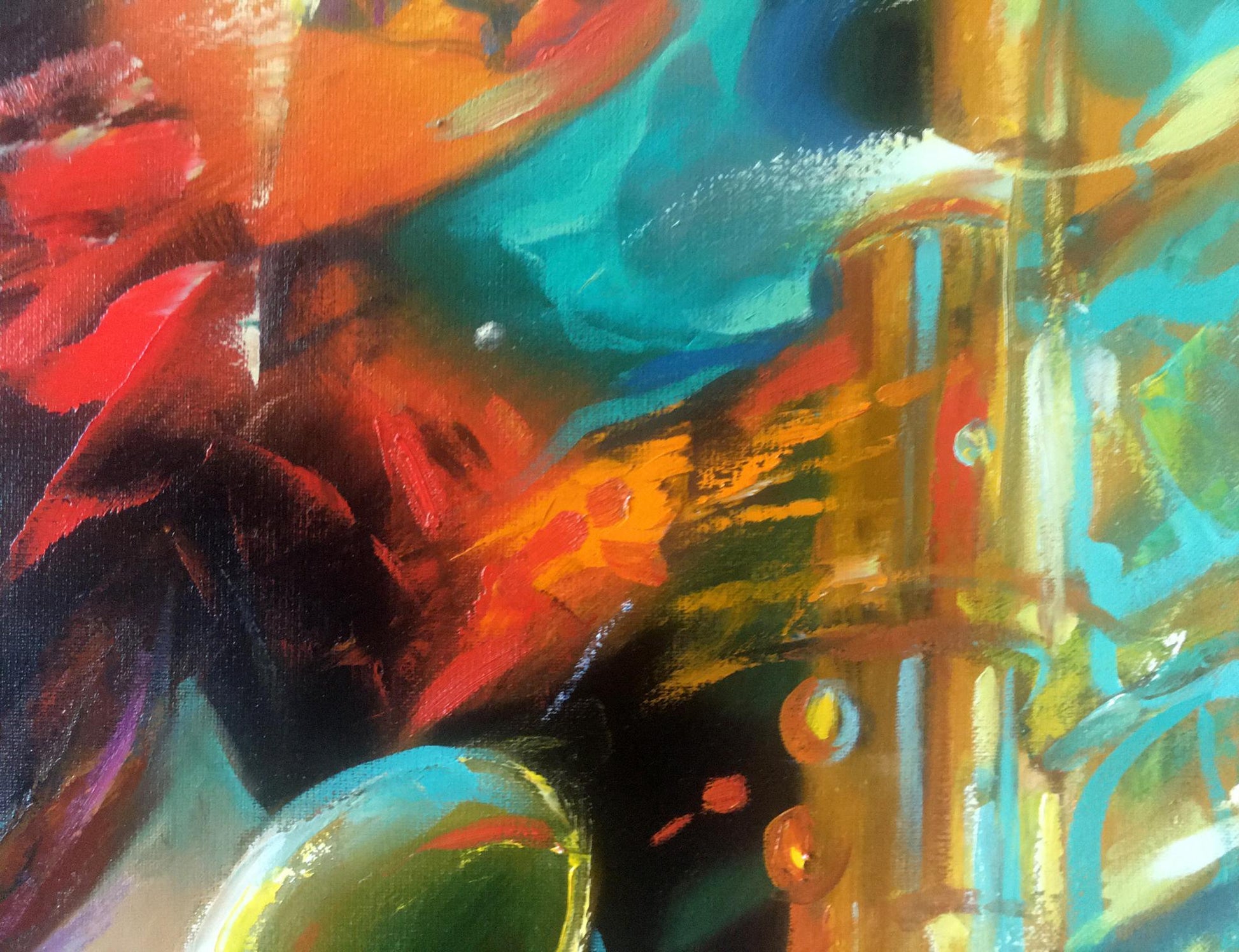 The abstract oil painting "Night Blues" by Anatoly Tarabanov evokes a sense of mystery