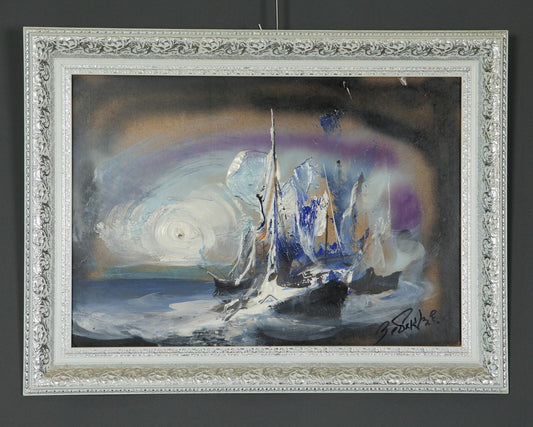 Oil painting Ship at sea Zebek Vladimir Evgenievich