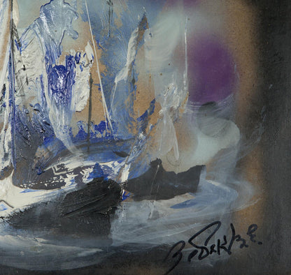Oil painting Ship at sea Zebek Vladimir Evgenievich