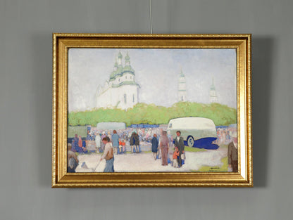 Oil Painting at the Old Fair by Sovit Artist Ivan Tsyupka