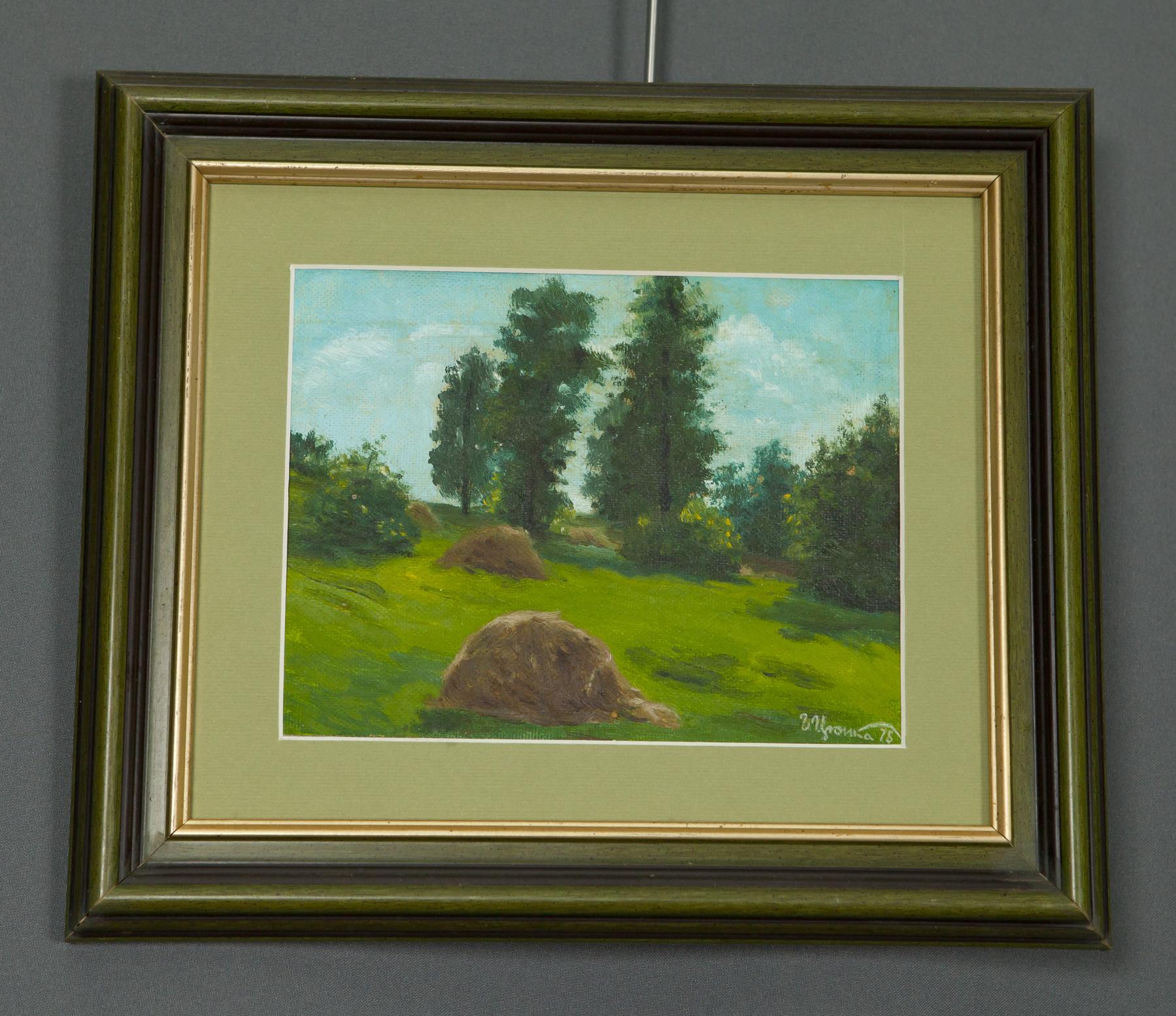 Oil painting Forest, nature, haystack Ivan Kirillovich Tsyupka