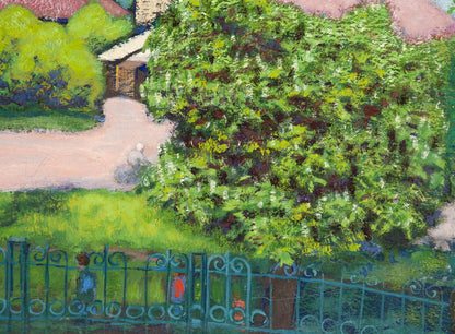 Oil Painting Summer Landscape in the Village
