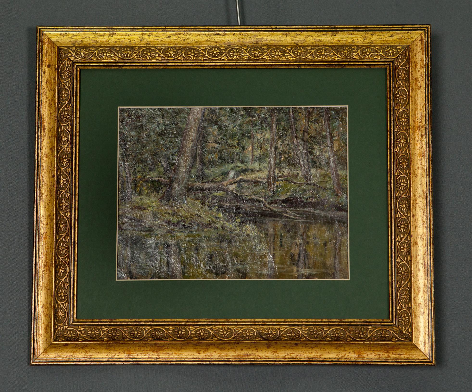 Oil painting Swamp in the forest