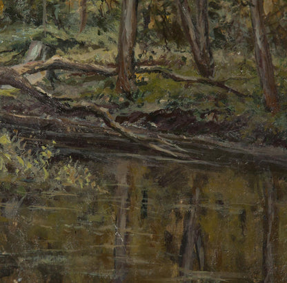 Swamp in the Forest portrayed in an oil painting