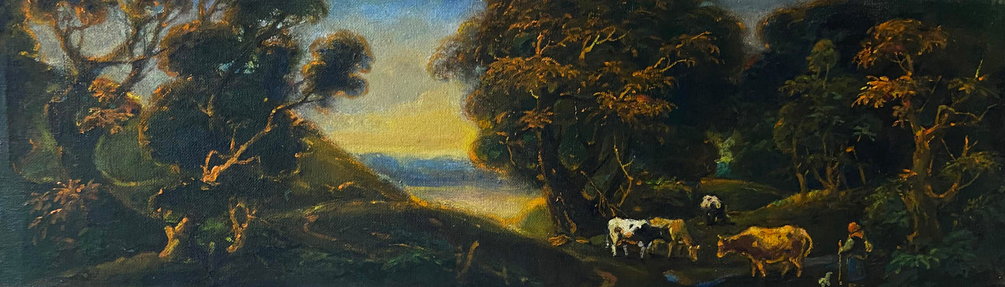 Oil painting Evening, herd Litvinov Oleg Arkad'yevich