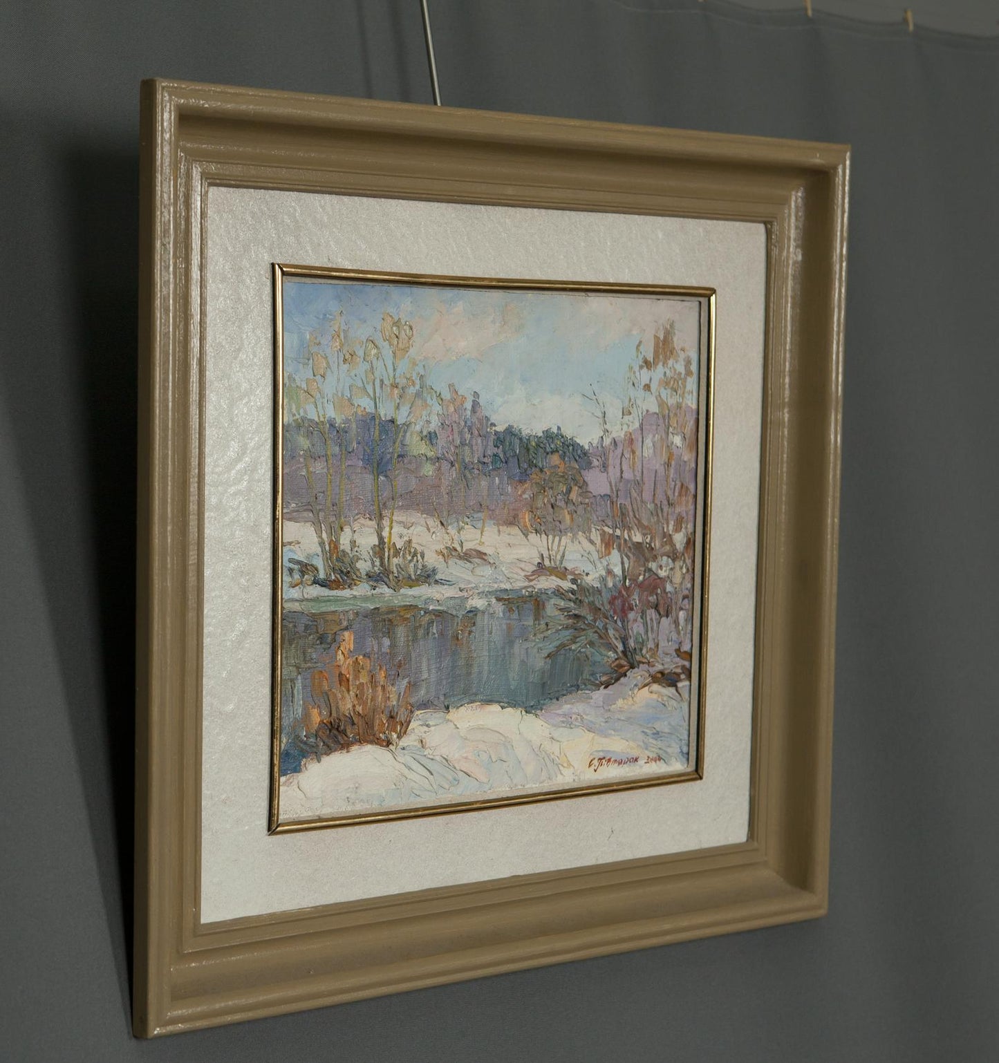 Oil painting Early spring with snow Sergey Pivtorak