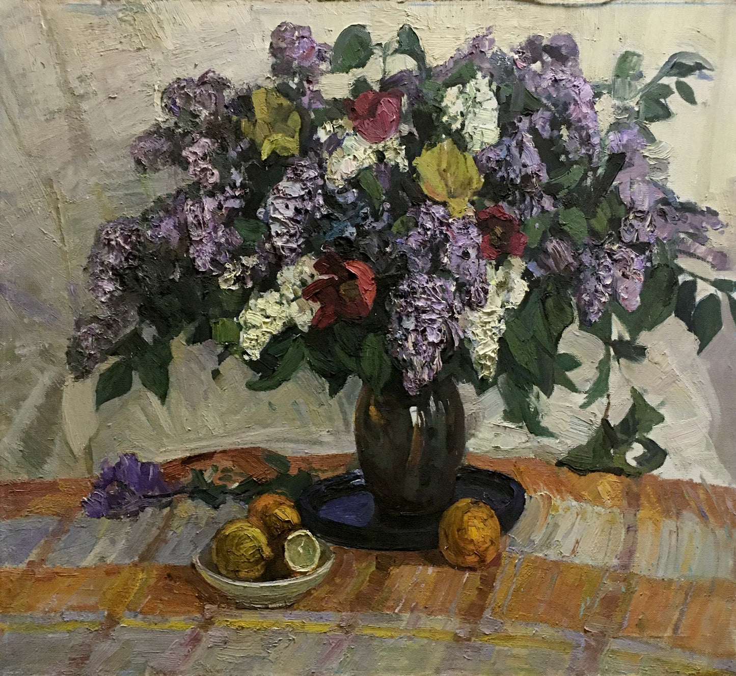 Oil painting Lemon near the lilac Alexander Kerzhner