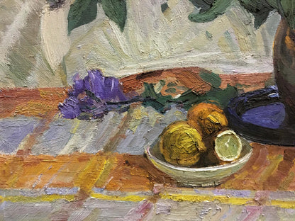 Oil painting Lemon near the lilac Alexander Kerzhner