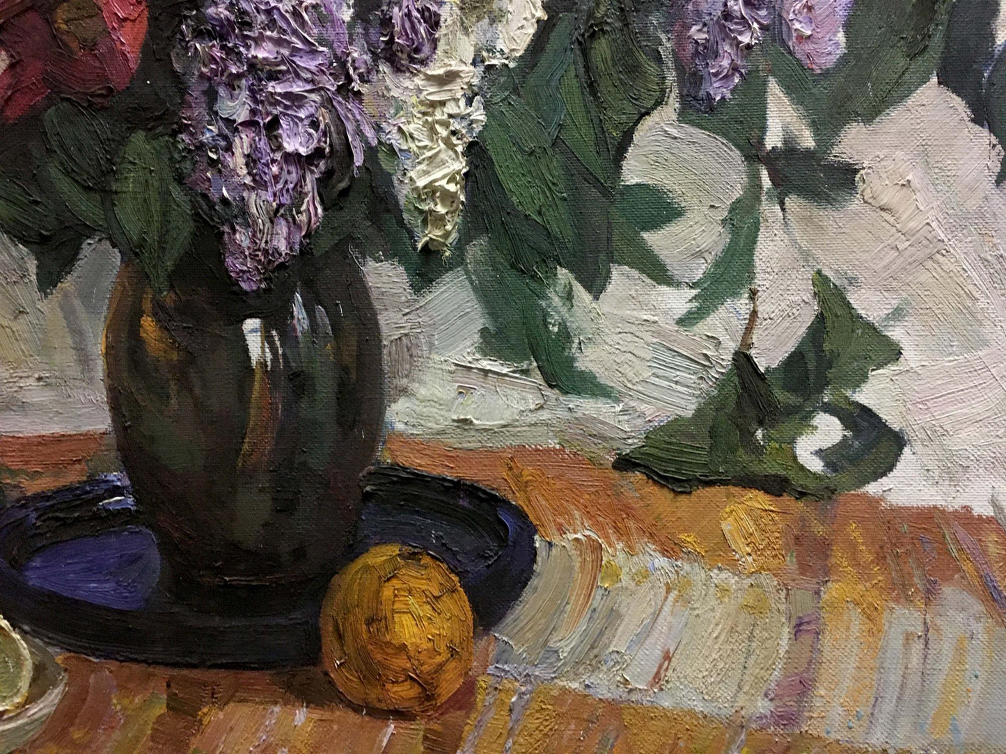 Oil painting Lemon near the lilac Alexander Kerzhner