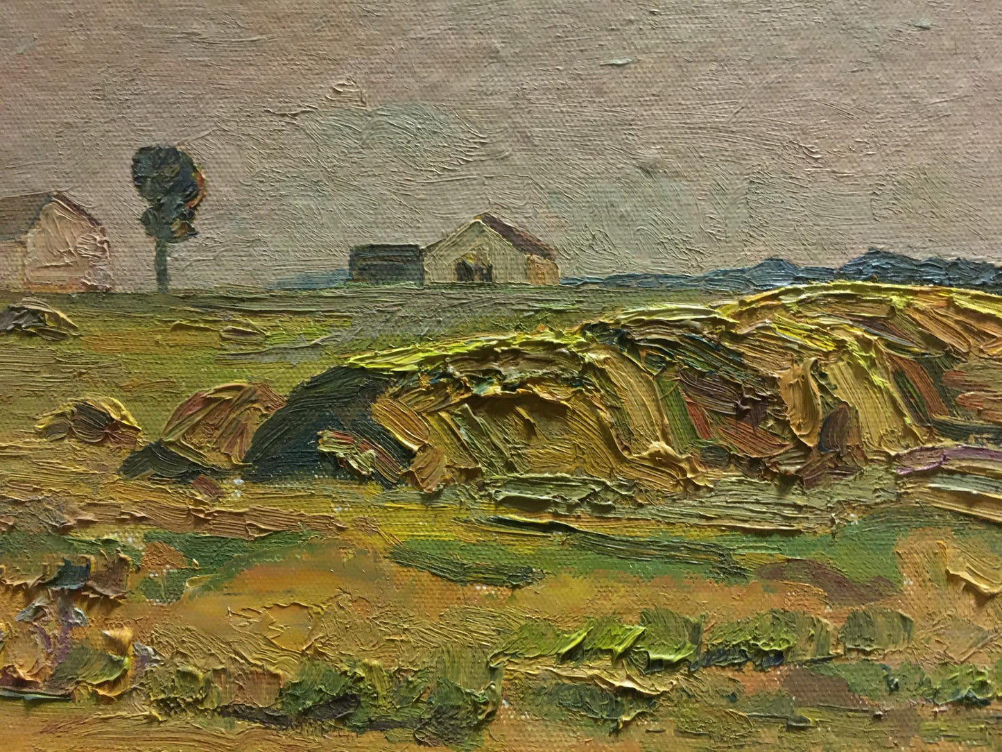Oil painting Landscape with a house