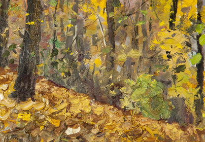 Autumn Landscape, Antique Painting Original