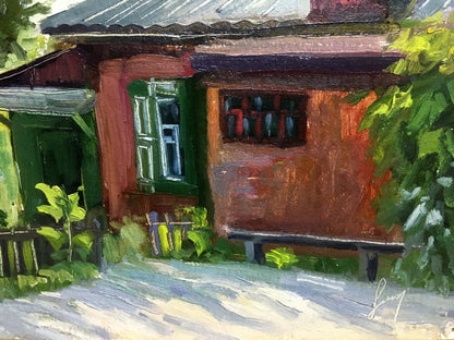 Our yard oil painting Lednev Dmitry