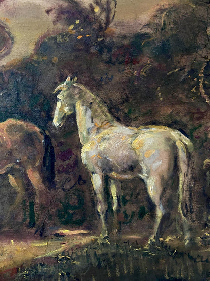 oil horses painting