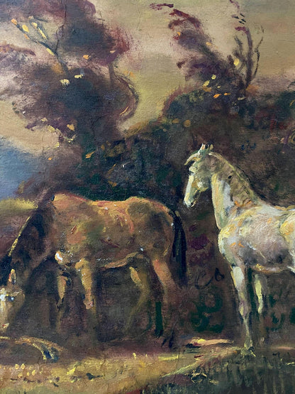 oil animal horses