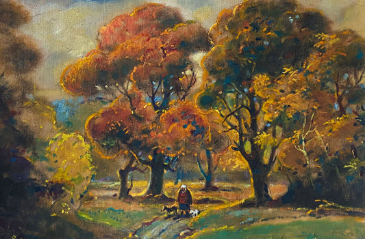 Oil painting Walk in the autumn forest Litvinov Oleg Arkad'yevich