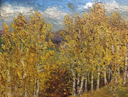 Golden Autumn in oil painting