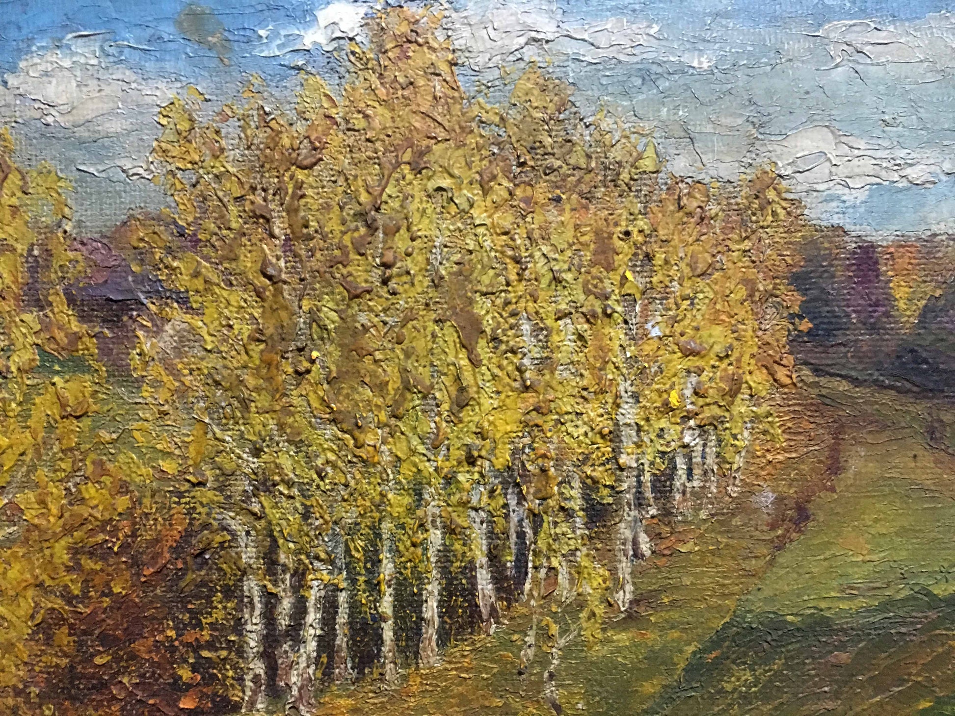Golden Autumn depicted in oil painting