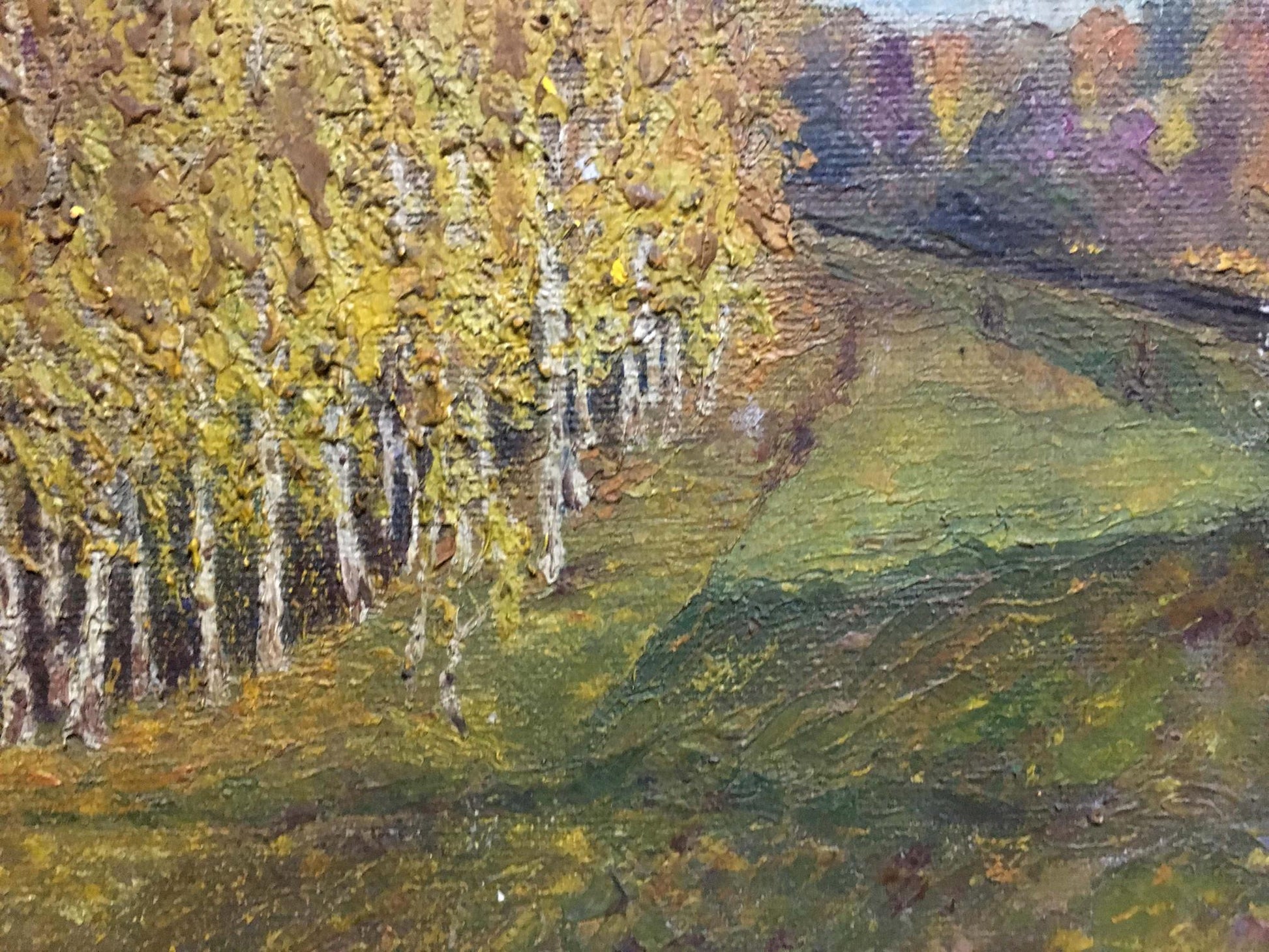 Oil painting titled Golden Autumn