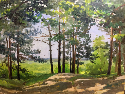 Summer nature oil painting