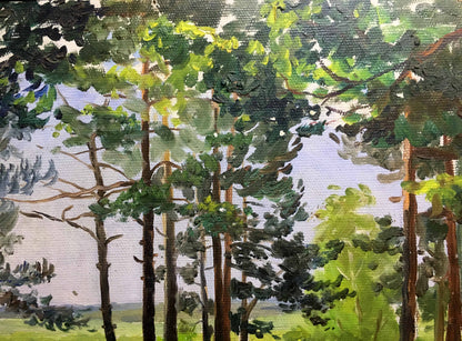 Summer nature oil painting