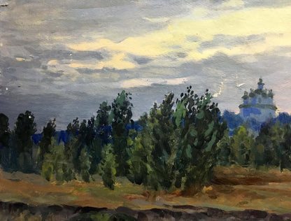 Forest landscape oil painting
