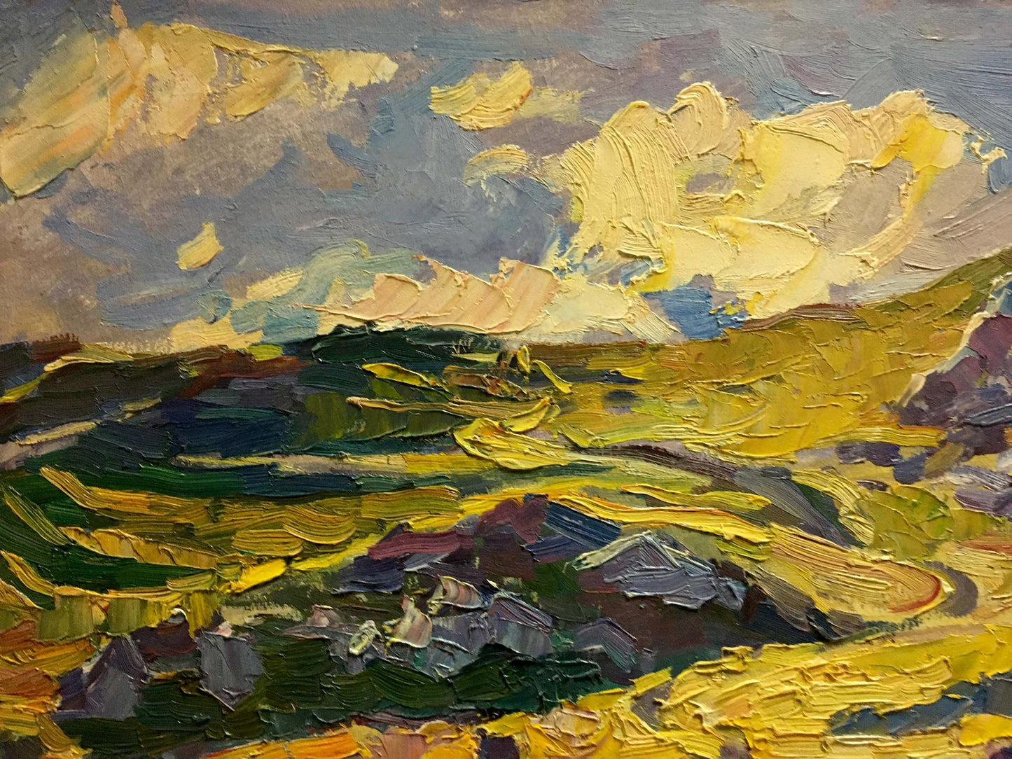 Oil painting Mountain evening landscape Shapovalov Sergey Gavrilovich