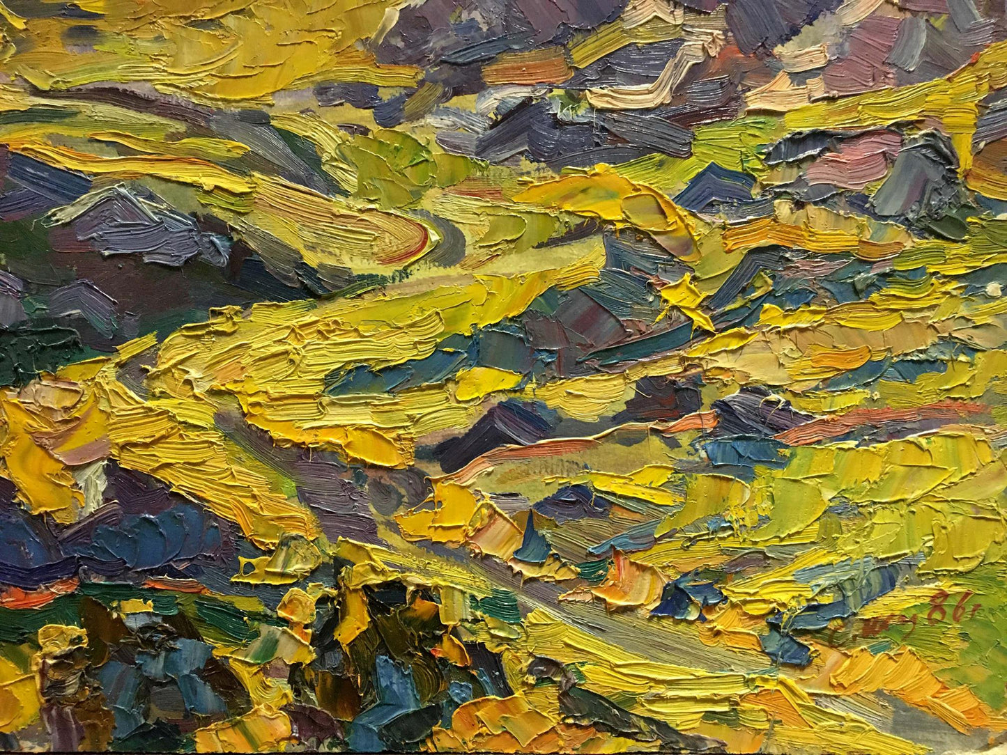 Oil painting Mountain evening landscape Shapovalov Sergey Gavrilovich