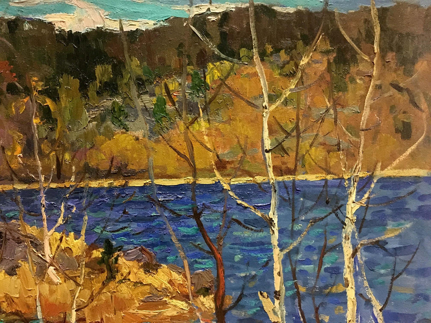 Oil painting River in autumn Vladimir Korostelev