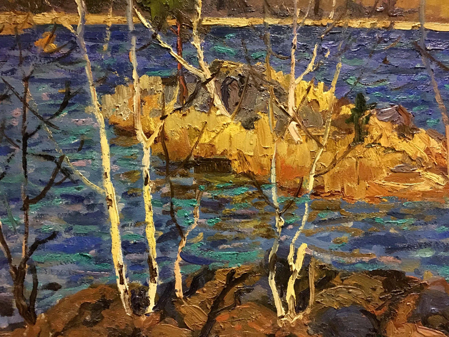 Oil painting River in autumn Vladimir Korostelev