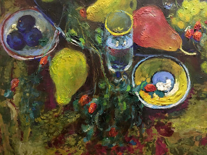 Oil painting Fruit on the table  Maksimenko Nikolay Antonovich