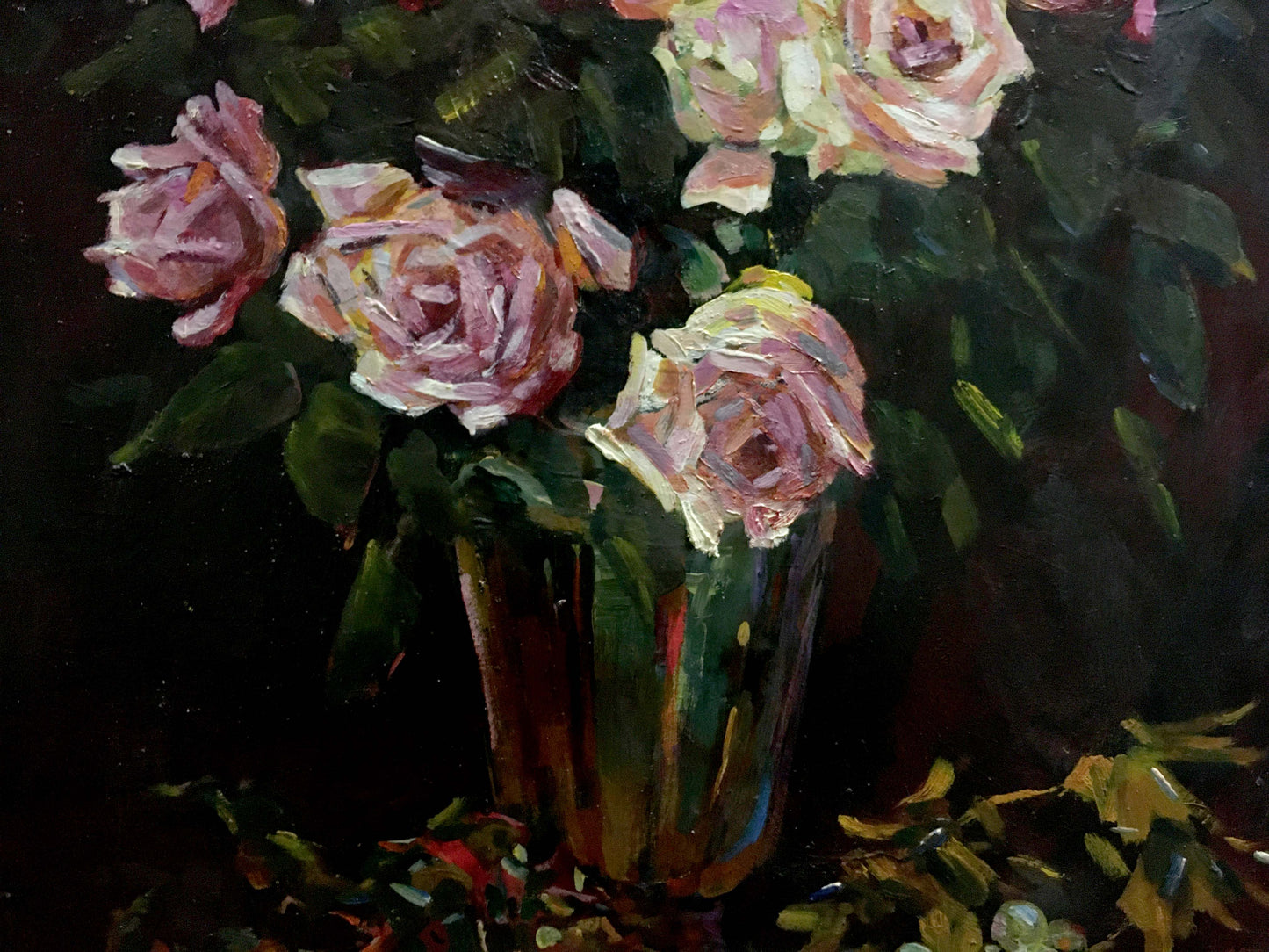 Oil painting Roses on the table Bakaev Sergey Ivanovich