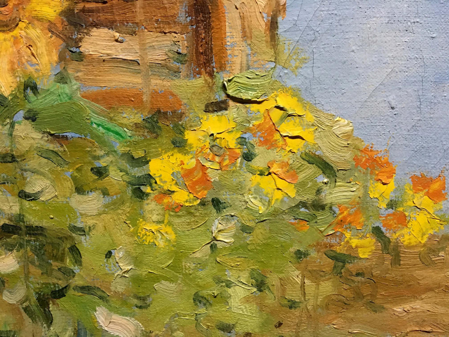 Sunflower landscape oil painting