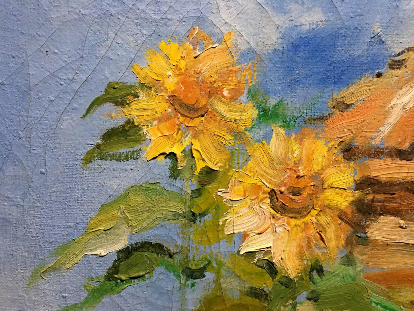 Sunflower landscape oil painting