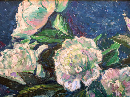 Peonies oil painting