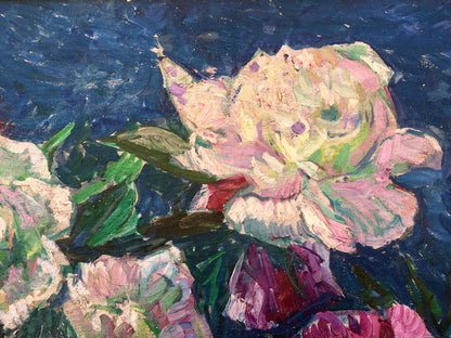 Peonies oil painting