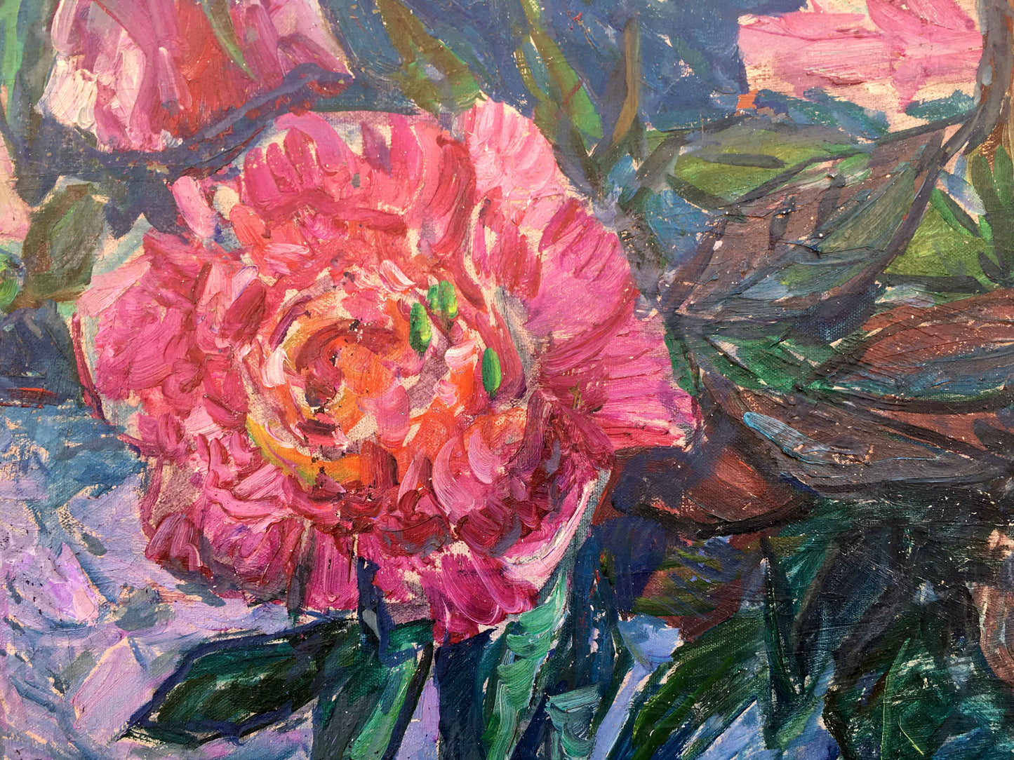 Peonies oil painting