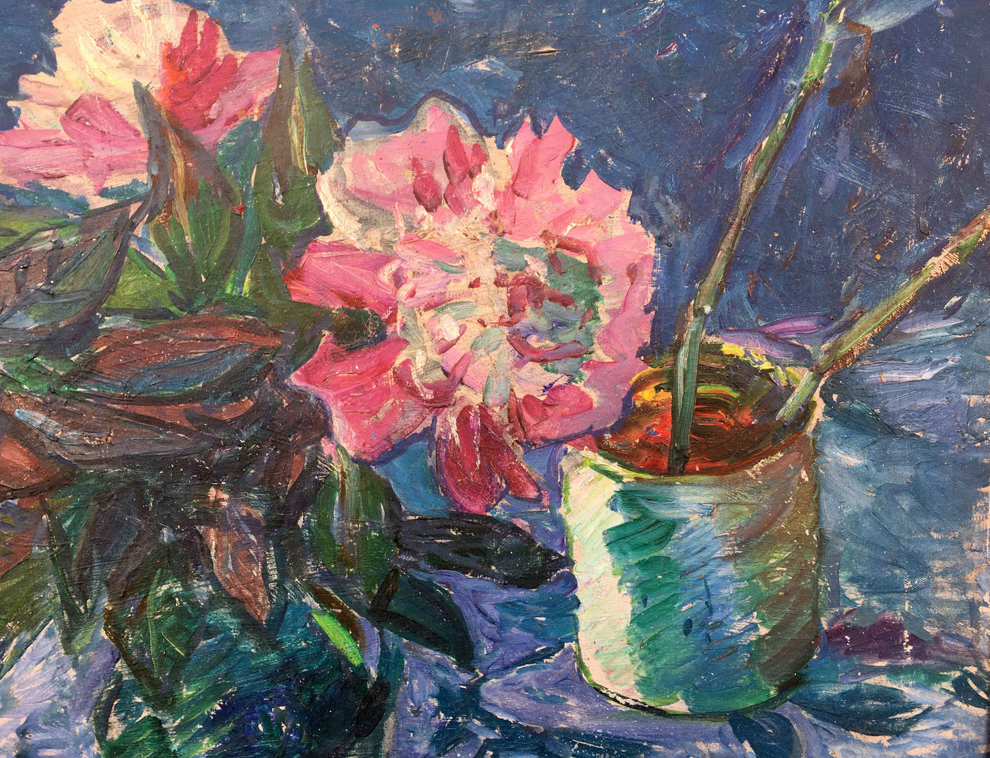 Peonies oil painting