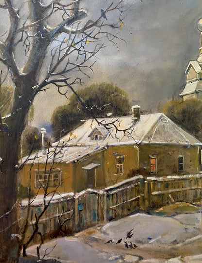 Oleg Arkad'yevich Litvinov's oil painting captures the essence of "In Winter 2013"