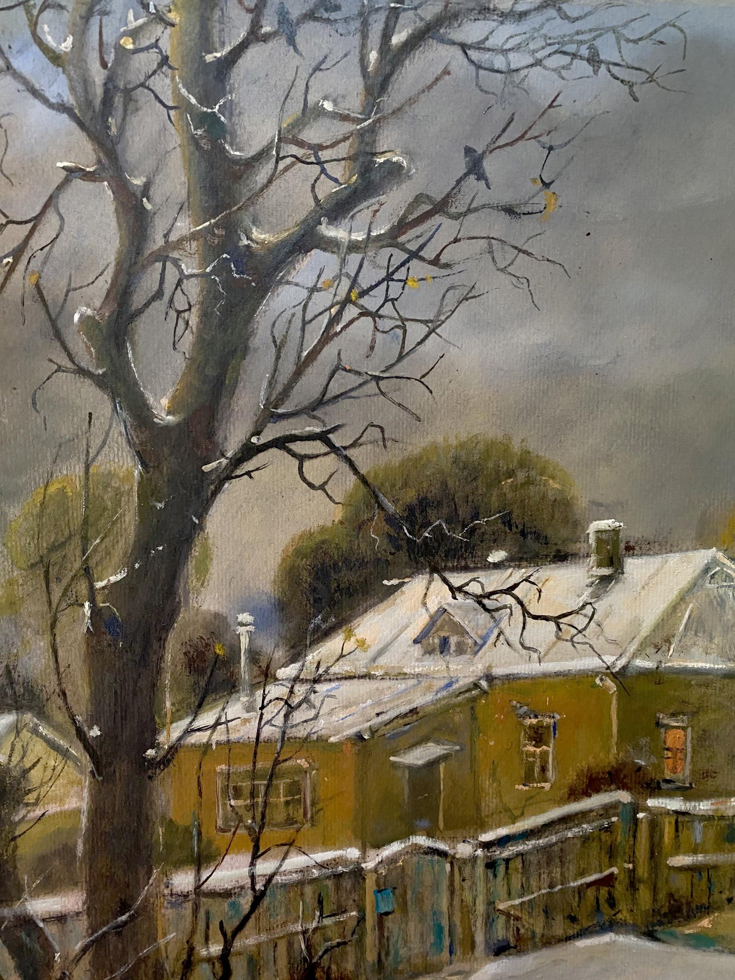 Oleg Arkad'yevich Litvinov skillfully portrays the winter of 2013 in his oil painting