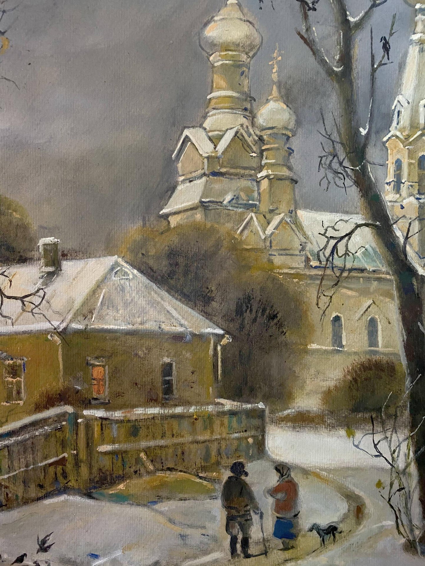Discover the beauty of winter in Oleg Arkad'yevich Litvinov's oil painting
