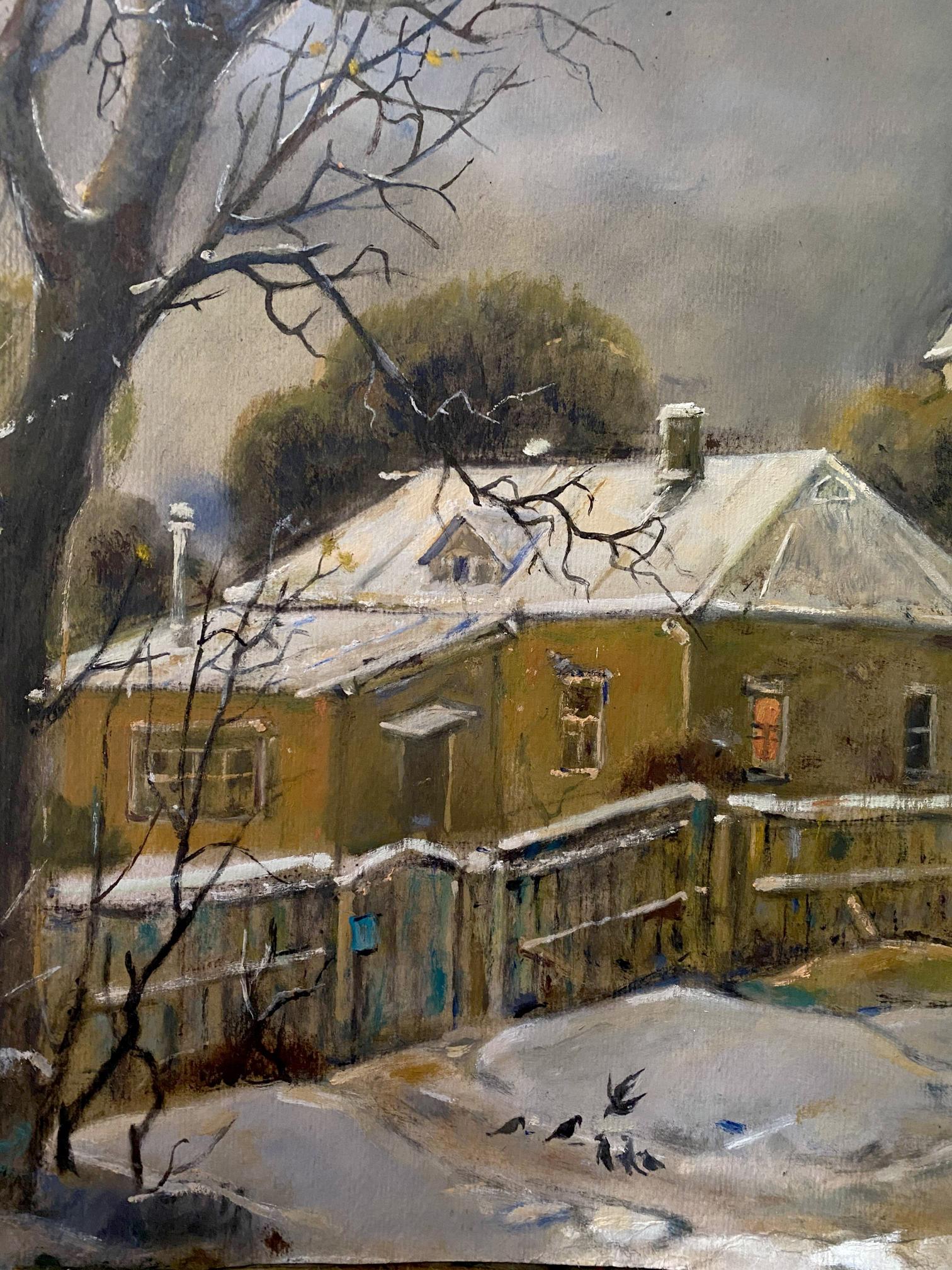 Oleg Arkad'yevich Litvinov's oil painting, "In Winter 2013," captures the serene beauty