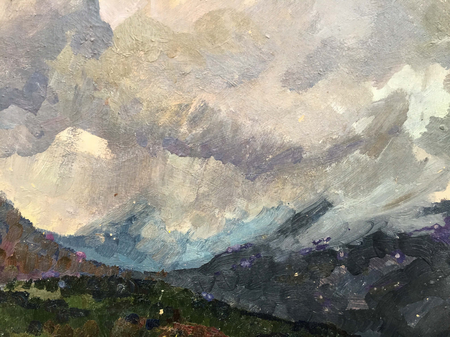 Rain in the mountains oil painting