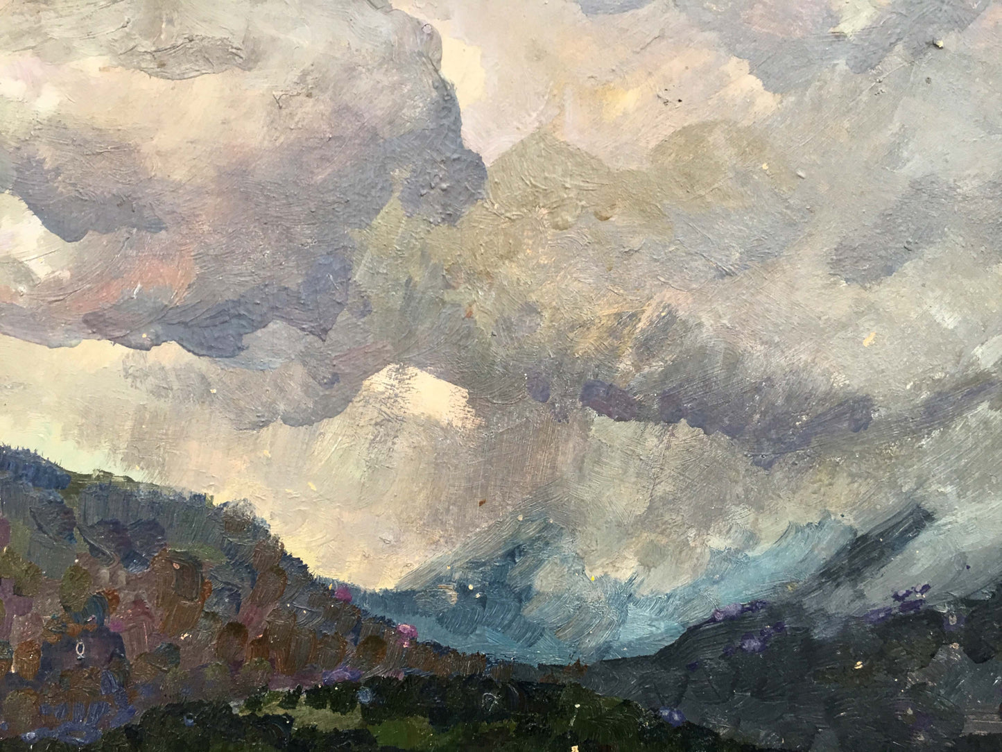 Rain in the mountains oil painting