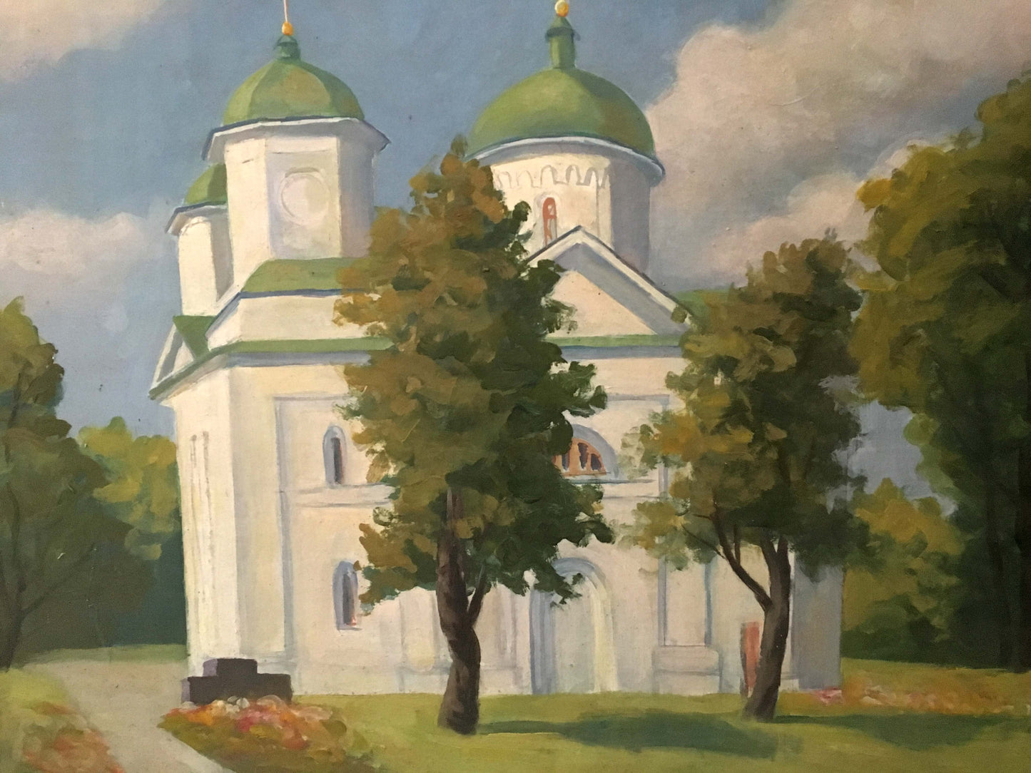 Oil painting 19th century church Zhulinsky Nikolay Vasilyevich