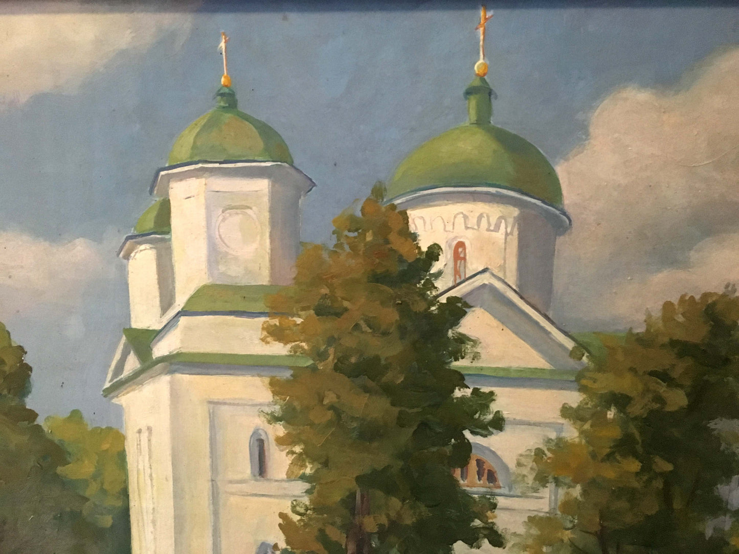 Oil painting 19th century church Zhulinsky Nikolay Vasilyevich