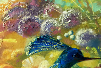 Abstract oil painting Blue bird Anatoly Borisovich Tarabanov