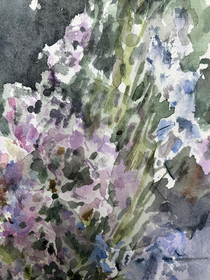 Watercolor painting Lilac bouquet Viktor Mikhailichenko