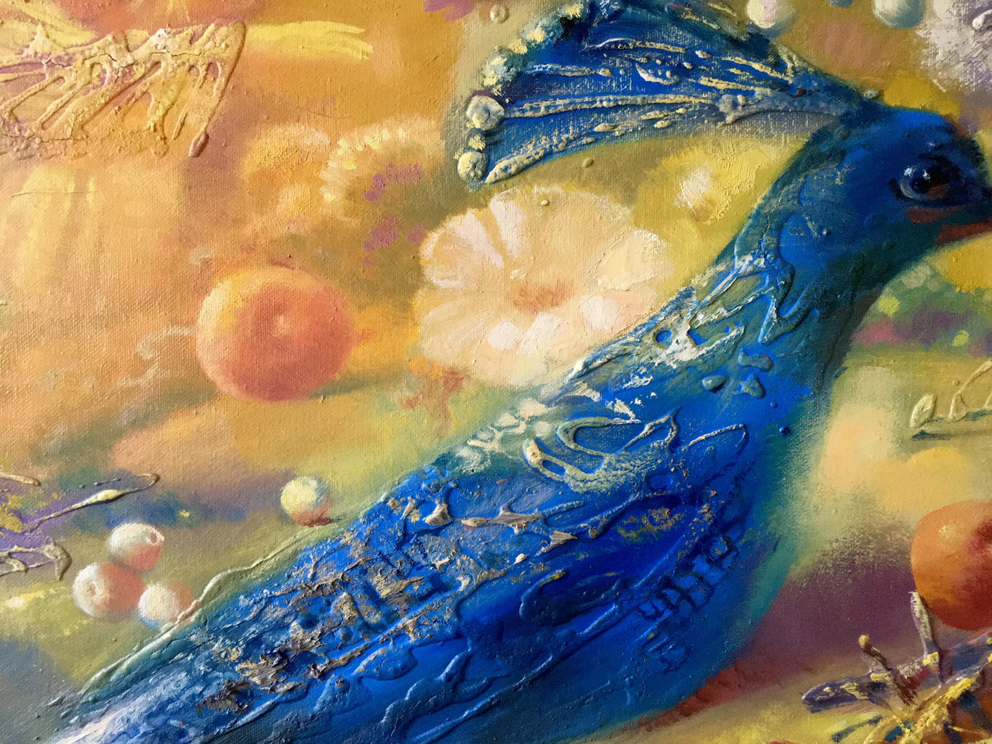 Abstract oil painting Blue bird Anatoly Borisovich Tarabanov
