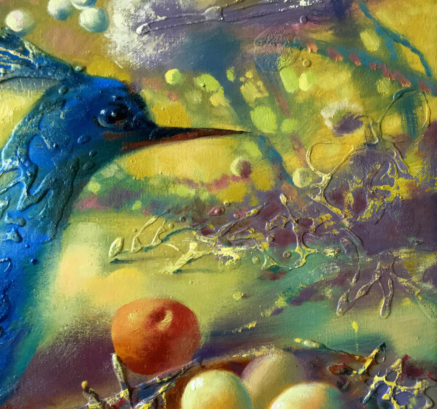 Abstract oil painting Blue bird Anatoly Borisovich Tarabanov